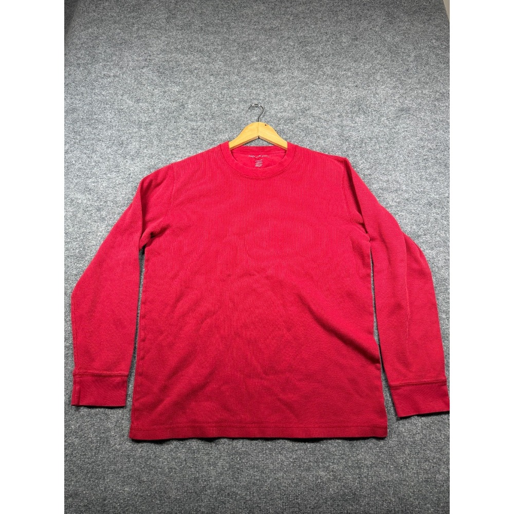 American Eagle Thermal Waffle Knit Shirt Men Tall L Red Long Sleeve Standard Fit